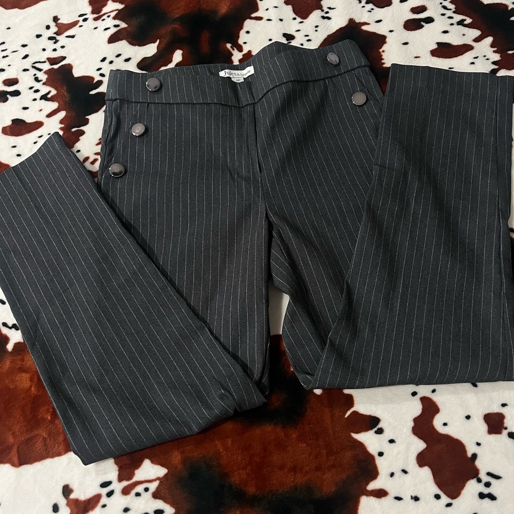 Jules & Leopold Charcoal Pinstripe Trousers